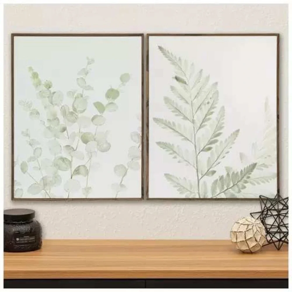 Eucalyptus &‎ Fern Wood Wall Decor Set 14 x 18
